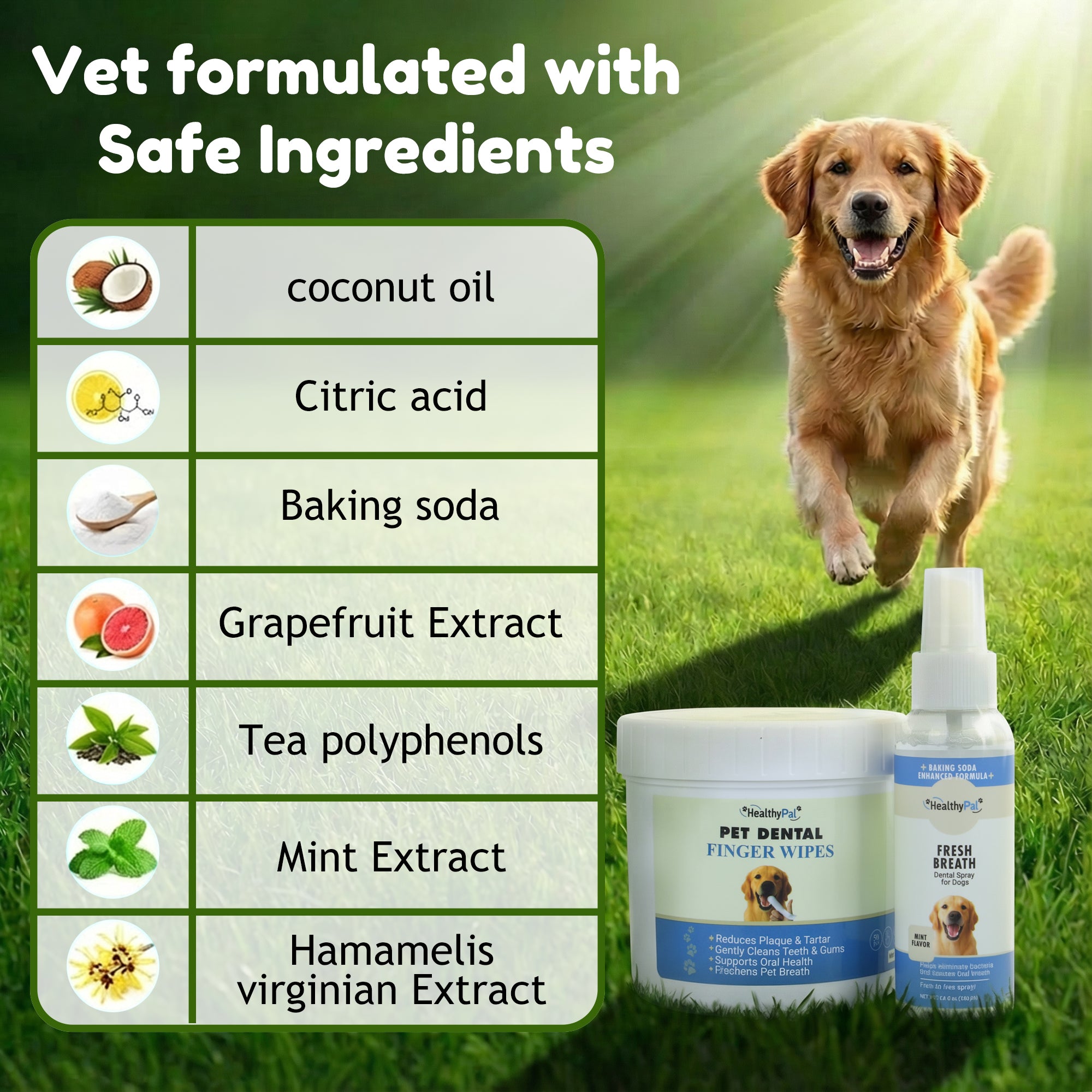 Pet Dental Finger Wipes for Dogs & Cats