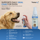 Pet Dental Finger Wipes for Dogs – 50 Mint Flavor Dog Dental Wipes + Mint Fresh Breath Spray