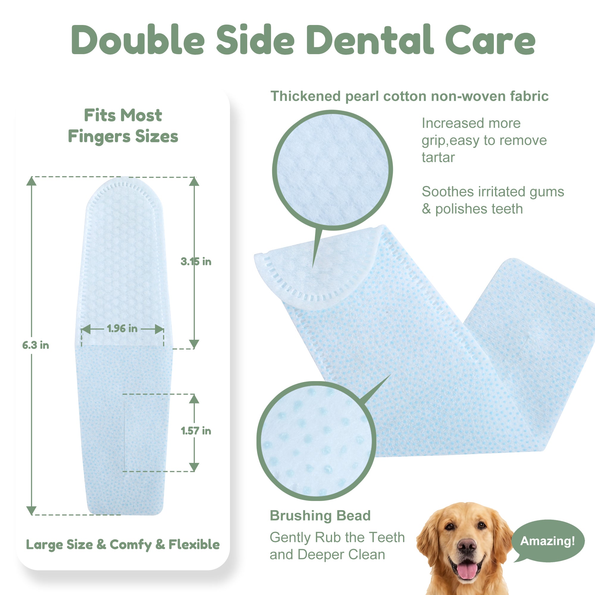 Pet Dental Finger Wipes for Dogs & Cats