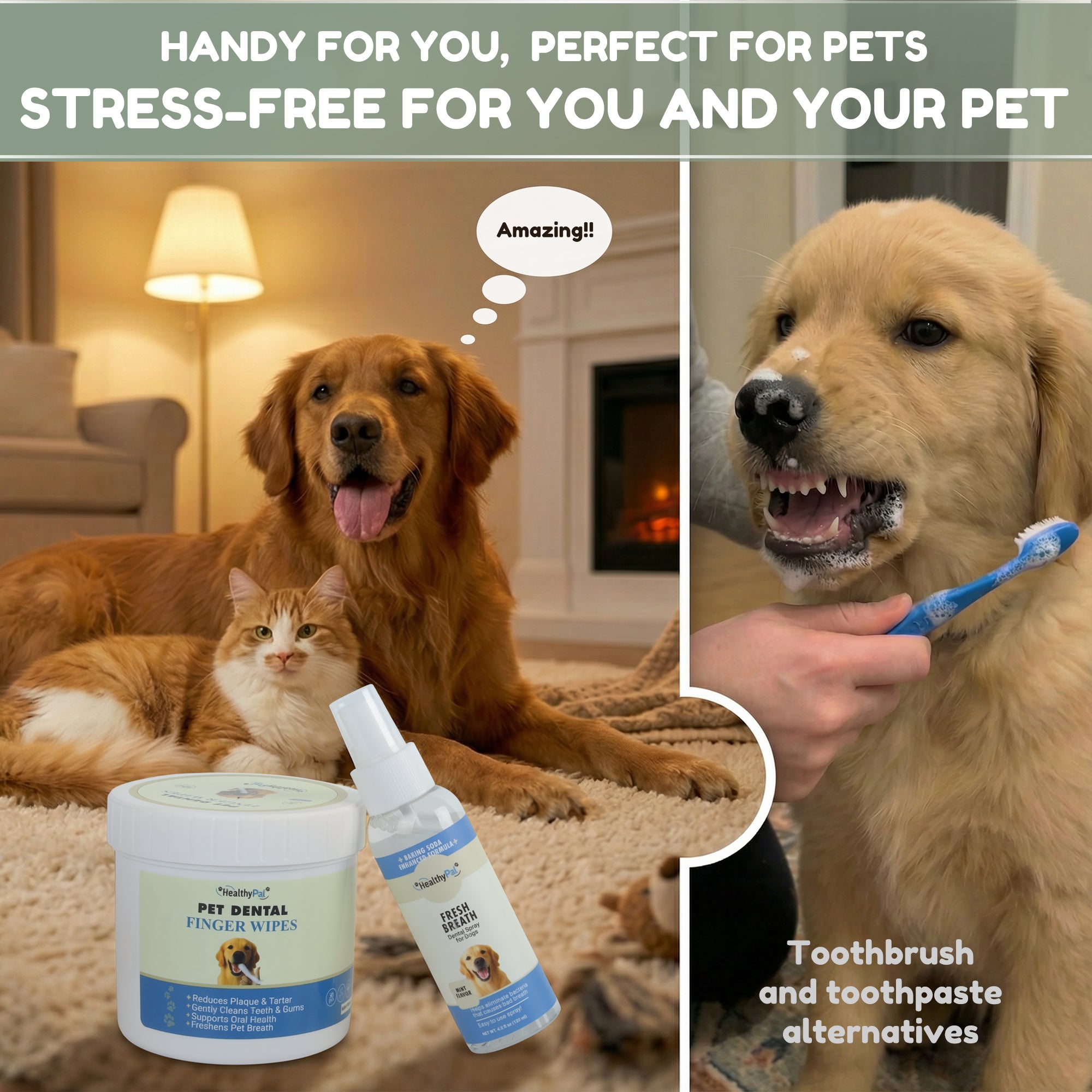 Pet Dental Finger Wipes for Dogs & Cats
